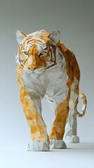 Crumpled Paper Tiger, Abstract Image, Texture, Pattern Background, Wallpaper, Cover and Screen for Smartphone, PC, Laptop, 9:16 and 16:9 Format