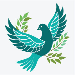 peace dove, Vector White background illustration, Generative Ai