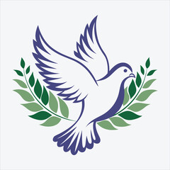 Obraz premium peace dove, Vector White background illustration, Generative Ai
