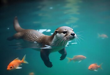 Fototapeta premium sea lion swimming