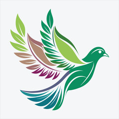 Obraz premium peace dove, Vector White background illustration, Generative Ai