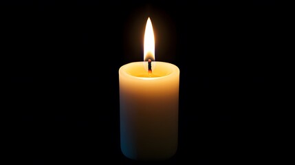 Lit Candle Flame, on Black Background, Abstract Image, Texture, Pattern Background, Wallpaper, Cover and Screen of Smartphone, PC, Laptop, 9:16 and 16:9 Format