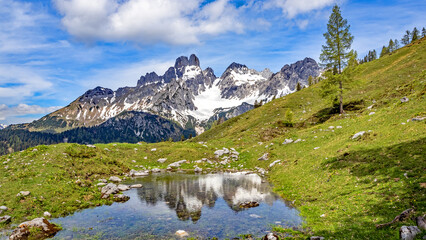 Die Sulzenalm und die Bischofsmütze in Filzmoos