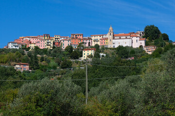 Fototapeta premium Veduta di Vezzano Superiore a Vezzano Ligure in provincia di La Spezia, Liguria, Italia.