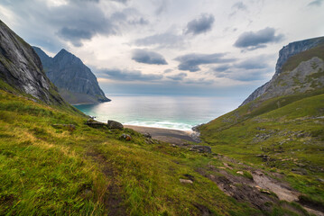 Looking Down On Mountain Beach