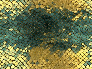 seamless pattern of snake skin green gold color