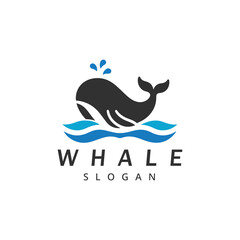 Whale logo design template isolated 