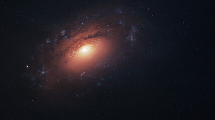 Amazing universe with stars, stars, galaxies and planets. Starry space wallpaper. Glowing galaxy