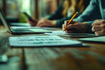 Close-up of Hands Working on a Project