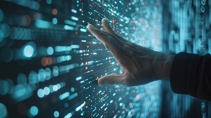 Businessman leading digital transformation for next gen technology in cyberspace.