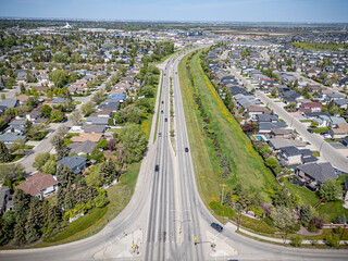 Aerial Drone View of Willowgrove Neighborhood in Saskatoon, Saskatchewan