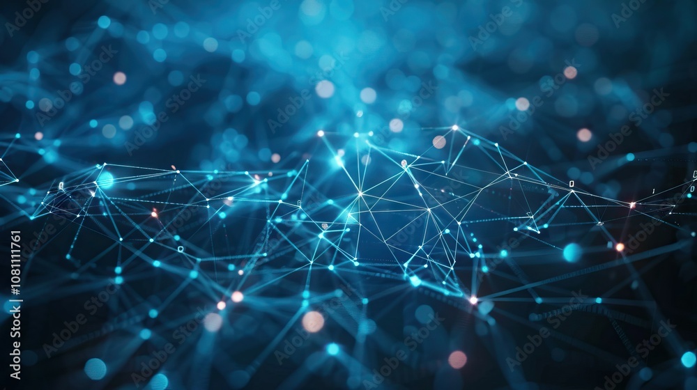 Poster digital technology ai data internet connection deep learning future.