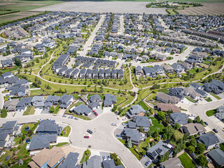 Aerial Drone View of Willowgrove Neighborhood in Saskatoon, Saskatchewan