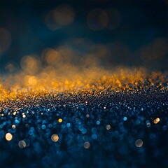 Abstract shiny gold glitter, light effects with bokeh