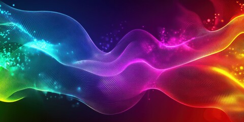 Abstract background with a gradient mesh of bright, neon colors, forming a futuristic and energetic vibe