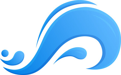 wave splash water symbol icon gradient illustration design