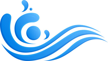 wave splash water symbol icon gradient illustration design