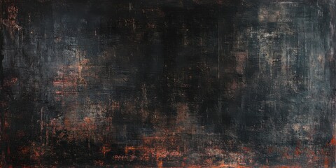 Obraz premium Dark and moody abstract background with heavy grain, subtle metallic texture, deep shadows and highlights, industrial look, faded and distressed edges