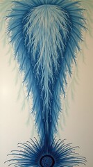Obraz premium Intricate, cascading blue forms, resembling a stylized plant or flower.