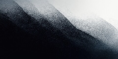 Monochromatic abstract grainy background with heavy noise texture, minimalistic style, faded gradient from dark to light, moody and atmospheric feel
