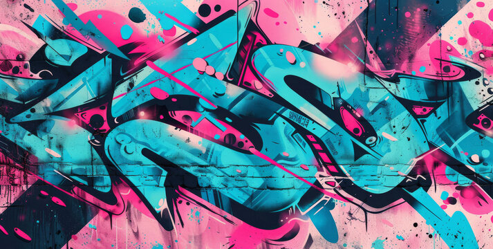 Fototapeta Graffiti background. Spray design art. Abstract grunge paint element. Creative modern backdrop. Street pop wallpaper. Urban brush decoration