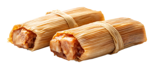 Tamales isolated against a white background
