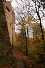 widok na średniowieczny zamek, mury © ckukis