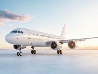 Commercial Jet Airliner at Angle during Sunset