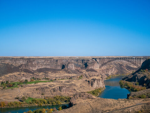 A view of Perrine Bridge and Snake River Valley