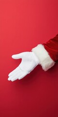White Gloved Hand with Red Background