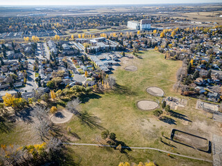 Aerial Drone View of Fairhaven Neighborhood in Saskatoon, Saskatchewan