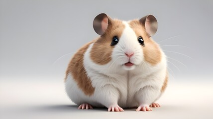 cute little hamster posing on grey background, ideal for pet shop advertising