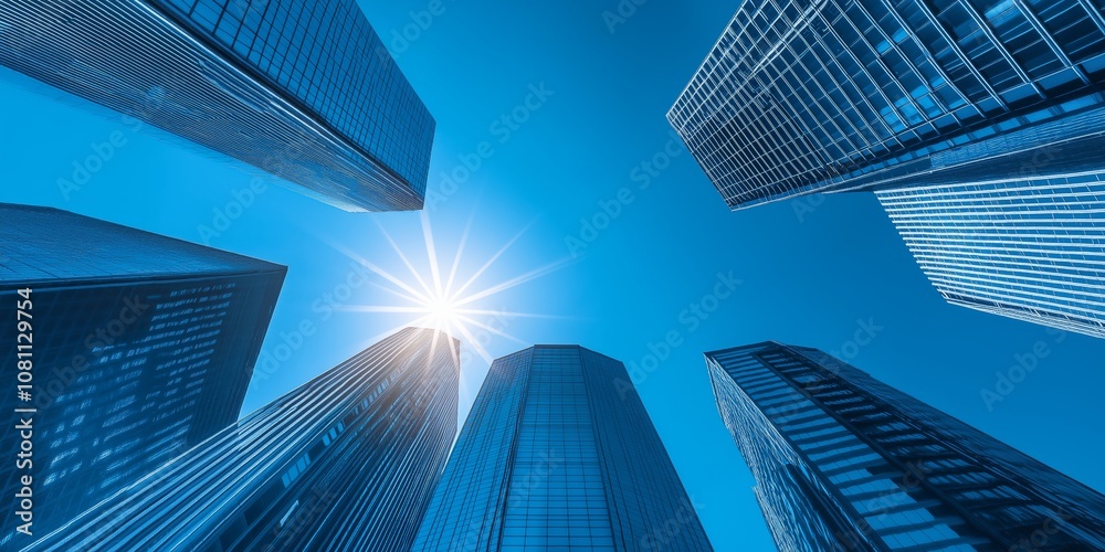 Poster urban skyline a modern business guide emphasizing ambition and innovative strategies for sustainable