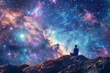 Cosmic Yoga Find peace and tranquility by meditating under the stars, surrounded by the vastness of the cosmos. Connect with the infinite universe and experience a sense of harmony and mindfulness