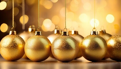 Obraz premium gold christmas balls gold christmas jewelry