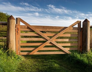 Fototapeta premium wooden farm fence picket gate