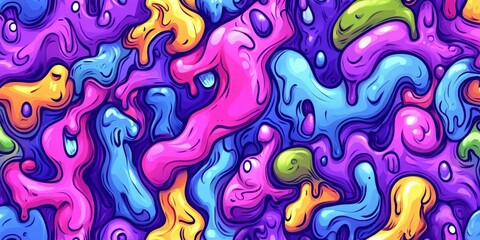 Fototapeta premium Vivid graffiti mural showcasing abstract shapes in urban environment