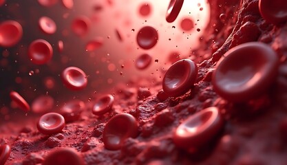 red blood cells flowing