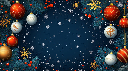 A simple holiday flyer for a virtual party with snowflakes, festive icons, and RSVP instructions