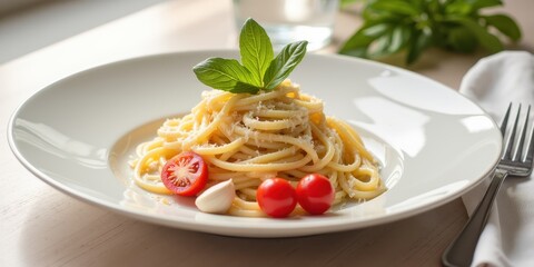 Fresh Pasta with Basil and Cherry Tomatoes