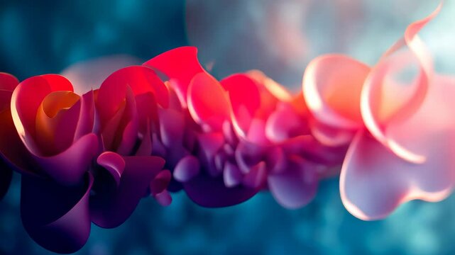 Vibrant Abstract Floral Cascade in Vivid Pink and Blue Tones, Ideal for Creative Digital Backgrounds and Graphic Design 8K Wallpaper High-resolution