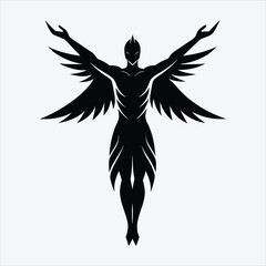 Obraz premium Soul of Freedom, Silhouette White background illustration, Generative Ai