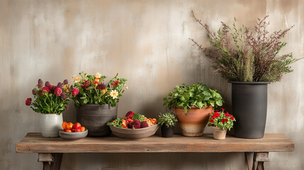 Delicious Healthy Food Arrangement on Rustic Table