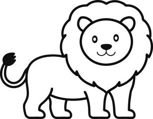 Vector linear drawing, set of cute children's illustrations African animals, monkey, elephant, tiger and lion, rhinoceros, snake, hippopotamus, flamingo bird and toucan, tropical leaves, pineapple eps