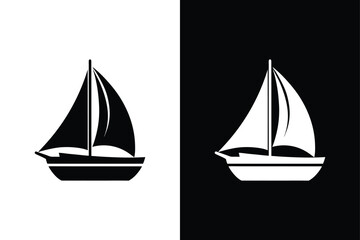 Sailboat icon on White Background Vector Art Illustration on white background.