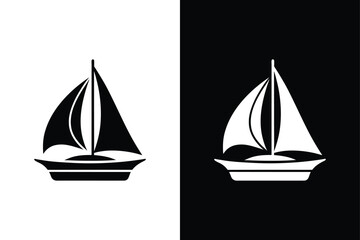 Sailboat icon on White Background Vector Art Illustration on white background.