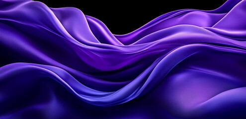 Obraz premium A purple silk fabric billows and swirls in the air, creating elegant and abstract patterns. The fabric is lit from behind, highlighting its smooth texture and subtle color variations