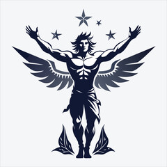 Fototapeta premium Soul of Freedom, Vector White background illustration, Generative Ai