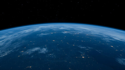 Fototapeta premium Earth from Space at Night, planet, stars, lights, city lights, globe
