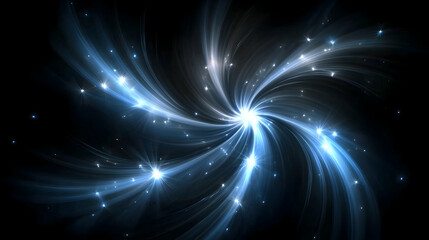 Obraz premium Abstract Blue Light Swirl with Stars, background, galaxy, cosmos, space, nebula